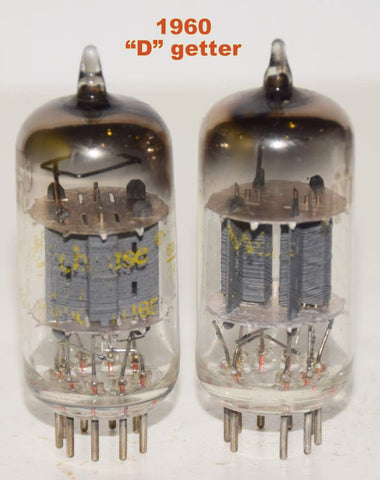 (!!!!) (3rd Best Pair 1960) 12AX7 Westinghouse NOS gray pinched plates