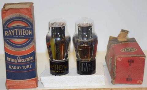 (!!) (1 Pair) 6G6G RCA NOS branded RCA and Raytheon 1945-1950 era same build (13.6ma and 14.0ma)