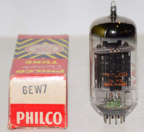 (!!) 6EW7 GE PHILCO BIG BOTTLE black plates NOS 1964 (4.8/62ma)