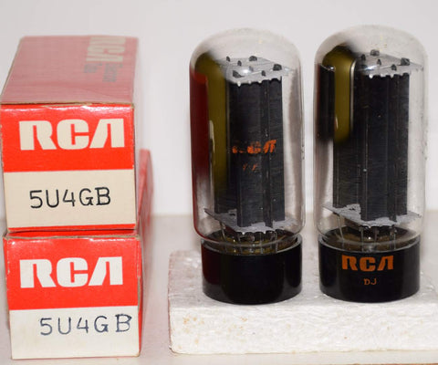 (!!!!!) (BEST OVERALL PAIR #2) 5U4GB RCA NOS 1971-1974 era (58-60/40 and 58-60/40) 1% matched
