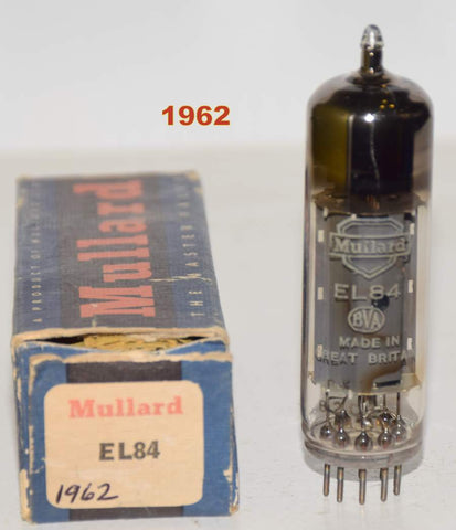 (!!) (Single 1962) EL84 Mullard UK NOS (rX1-B2C3=1962) (39.6ma)