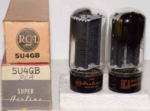(!!!!) (Best Pair #2) 5U4GB RCA Super Airline and RCA NOS 1960's (58-60/40 and 59-60/40) 1-2% matched