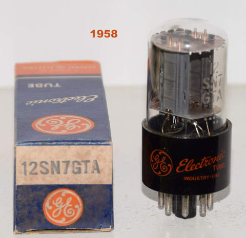 (!) 12SN7GTA GE NOS 1958 (9.0/7.5ma) (same Gm)