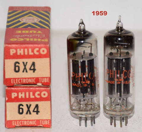 (!!) (2nd BEST SYLVANIA PAIR) 6X4 Sylvania Philco NOS 1959