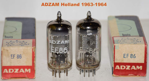 (!!!!) (Best Holland Pair) EF86 ADZAM Holland NOS 1963-1964 (3.5ma and 3.5ma) 1-3% matched
