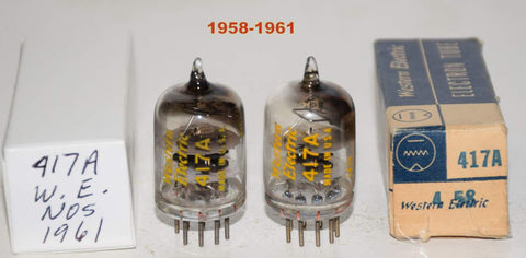 (!!!!) (Recommended Pair) 417A Western Electric NOS