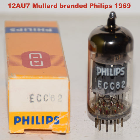(!!!) (Recommended Single) 12AU7=ECC82 Mullard UK branded Philips NOS 1969 (9.0/9.2ma) 1-2% section balance
