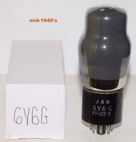 (!!!!) (Best Single) JAN-6V6G=VT-107A RCA coated glass tests like new mid-1940's (56ma)