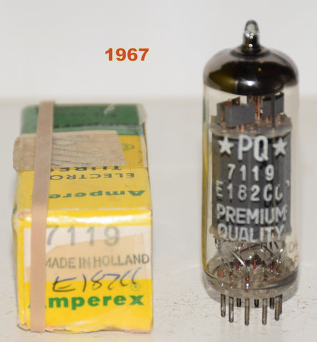 (!!!!) (Best Single #2) E182CC=7119 Amperex PQ Holland NOS large