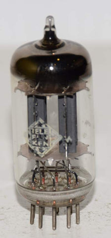 (!!!!!) (Nice Single) ECC82=12AU7 Telefunken Germany <> bottom ribbed plates used/good 1957 (8.5/8.2ma) (strong Gm)