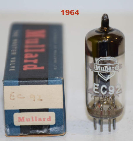 (!!!) (Best Single) EC92=6AB4 Siemens Halske Germany branded Mullard NOS 1964 (10ma) (mic)