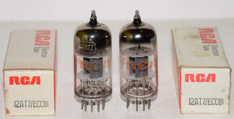 (!!!!) (Best Pair #1) 12AT7 RCA gray plates NOS 1970-1971 (11/10ma and 10.8/11.6ma) (Fender, VTL, Croft) 1-5% matched