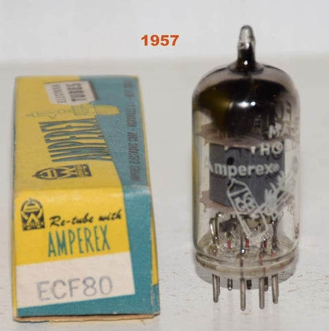 (!!!) (Best Holland Single) ECF80=6BL8 Amperex Bugle Boy Holland NOS 1957 (14ma/11ma)
