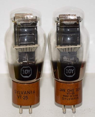 (!!!!) (Best Pair #2) 10=VT-25 SYLVANIA NOS 1940's (27.2ma and 29.4ma) (Same Gm)