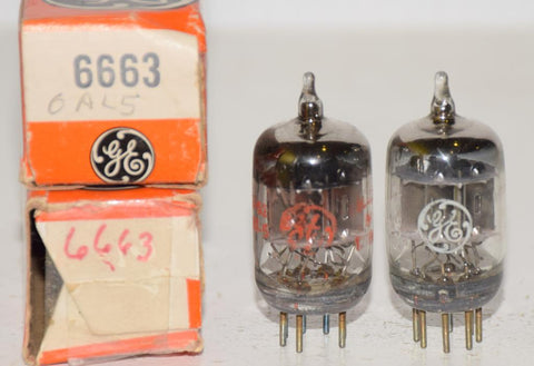 (!) (BEST PAIR #2) 6663=6AL5 GE NOS 1962-1965 (46-46/40 and 47-48/40) (Copy)