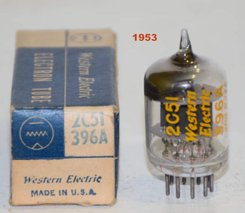 (!!!!) (Best Overall Single) 2C51=396A Western Electric D  getter NOS 1953 (9.2ma/9.8ma)