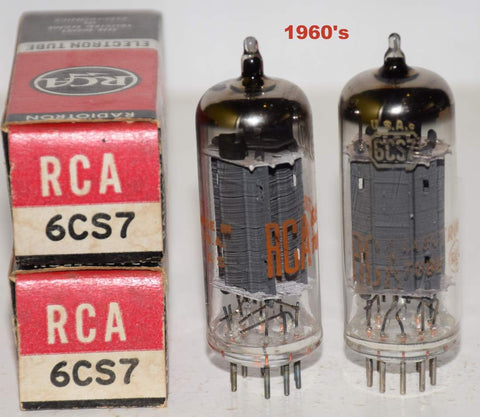 (!!) (RCA Pair) 6CS7 RCA NOS 1962-1965 (17/11ma and 17/12.6ma)