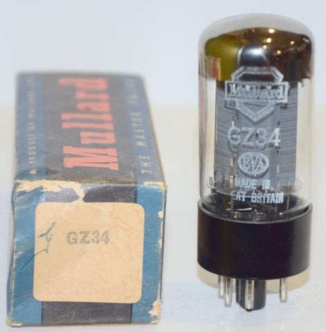 (!!!) (READ REVIEW) GZ34 Mullard UK shield logo NOS 1962 (59/40 and 59/40)