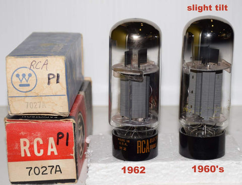 (!!!!) (Recommended Pair) 7027A RCA tall bottle NOS 1960's (74ma and 79.2ma)