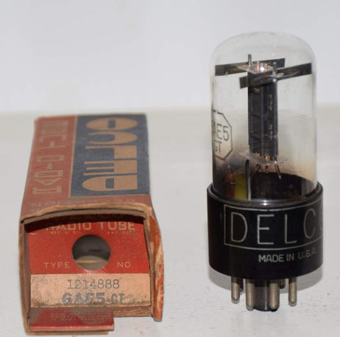 6AE5GT Tungsol branded Delco NOS 1940's (10.2ma)