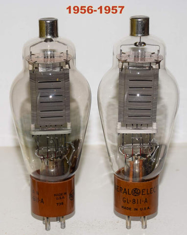 (!!!!) (Recommended Pair) 811A RCA branded GE NOS and RCA used/very good 1956-1957 same build (55/36 and 56/36)