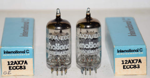 (!!!!) (Best Pair #1) 12AX7 GE branded 12AX7A International NOS 1977 (1.3/1.3mA and 1.4/1.4ma) (Same Gm) 1-2% matched