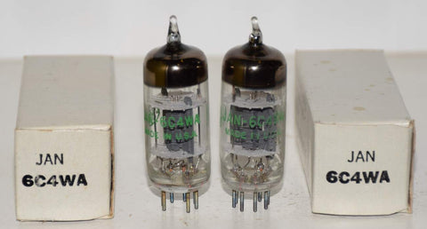 (!!!!) (BEST PAIR #2) 6C4WA GE JAN NOS 1980-1982 (8.4/8.4ma) 1% matched