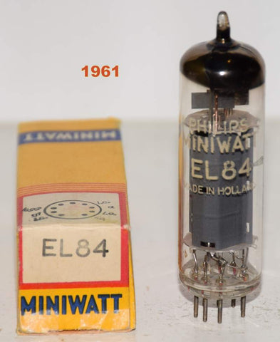 (!!!) (Best Single) EL84 Philips Miniwatt Heerlen Holland NOS 1961 (59ma)