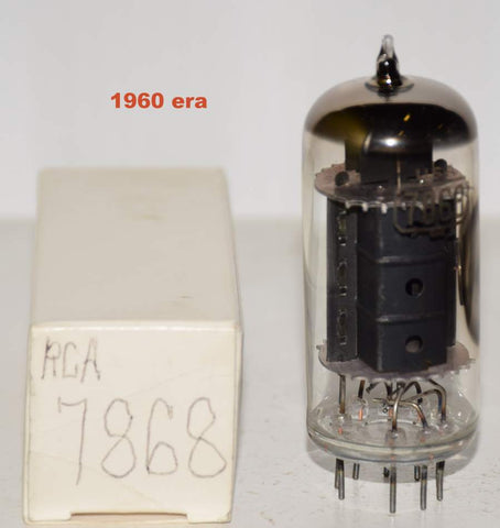 7868 RCA black plate tipped top used/good 1960 era (42.5ma)