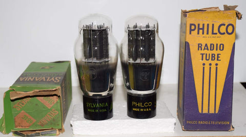 (!!!) (Best Sylvania Pair) 6B4G Sylvania NOS 1940's same build (92ma and 95ma)