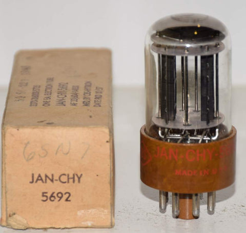 (!!!!) (Best Single) JAN-CHY-5692 CBS Hytron Brown base NOS 1960 (9.2/9.0ma) 1-2% section balance (same Gm)