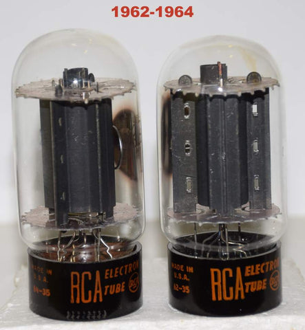 (!!!!!) (Best Pair) 6L6GC RCA black plates used/test like new 1960's (68ma and 67.4ma)
