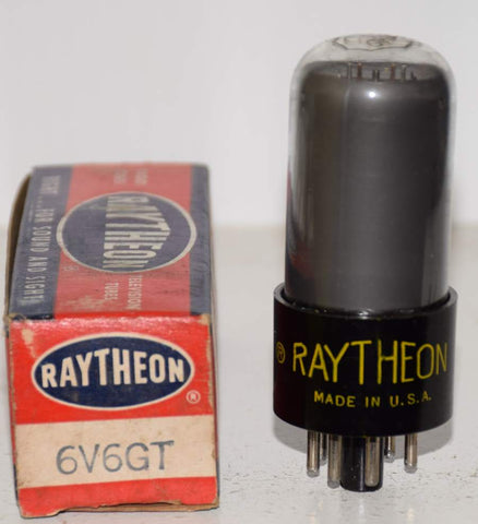 6V6GT Raytheon black plate - black coated glass NOS 1950 era (36ma)