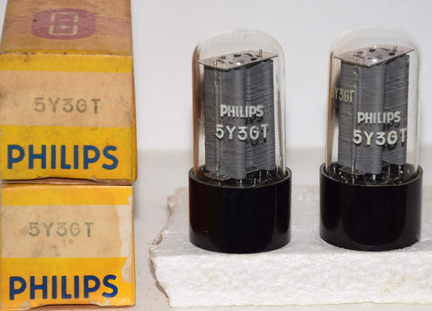 (!!!!) (Pair) 5Y3GT Philips Holland NOS 1960's (60-65/40 and 60-66/40)