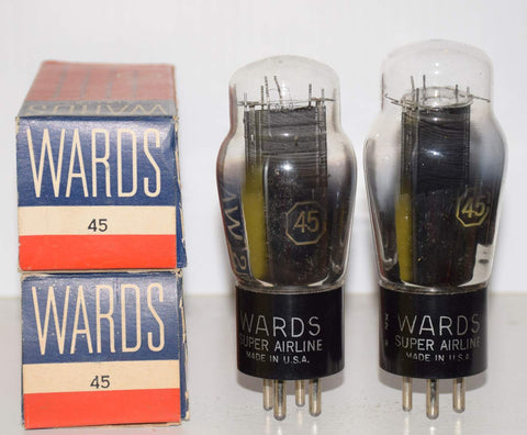 (!!!!!) (Best Pair #2) 45 RCA branded Wards NOS 1940's - 1 tube taller bottle (30ma and 32ma)