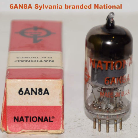 (!!) (Best Single) 6AN8A Sylvania branded National U getter NOS 1960 era (18/16.2ma)