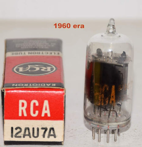 (!!!) (Recommended Single) 12AU7A RCA clear top NOS 1960 era (9.6/9.8ma) (Same Gm)