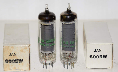 (!!!!!) (BEST PAIR) JAN-6005W GE NOS 1980-1983 (46.8ma and 47.6ma)