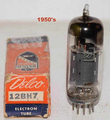 (!!) (Single) 12BH7 GE Delco gray oval plates
