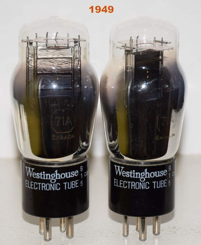 (!!!!) (Recommended Pair) 71A Westinghouse Canada NOS 1949 in white boxes (23ma and 27.3ma)