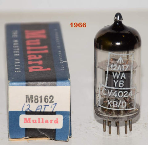 (!!) (Best Value Single) M8162=CV4024=12AT7WA Mullard UK NOS 1966 (8/7ma)