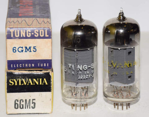 (!) (Recommended Pair) 6GM5 Sylvania NOS 1960's - 1 tube branded Tungsol (55ma and 56ma)