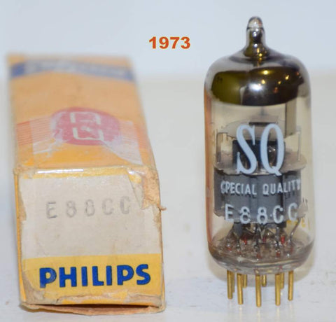 (!!) (Single) E88CC=6922 Philips SQ Holland gold pins used/good 1973 (10/9ma) (Good Gm)
