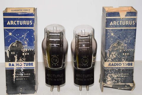 (READ REVIEW) 71A RCA branded Arcturus NOS 1940 era (22.6ma and 23.8ma) (same Gm)