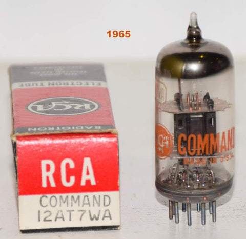 (!!!!) (Best Value Single) 12AT7WA RCA Command Series black plates NOS 1965 (6.2/7.5ma)