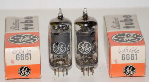 (!) (Best Pair) 6661=6BH6 GE NOS 1960's (6.3ma and 6.4ma)