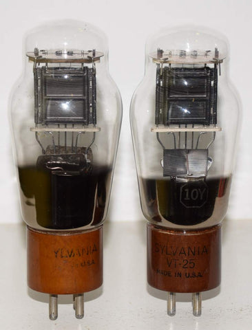(!!!) (Best Value Pair) 10=VT-25 SYLVANIA NOS and used/tests like new 1940's (26ma and 25ma)