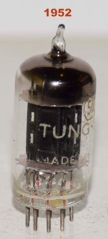 (!!!!) (microphonic single) 5687 Tungsol ribbed black plates