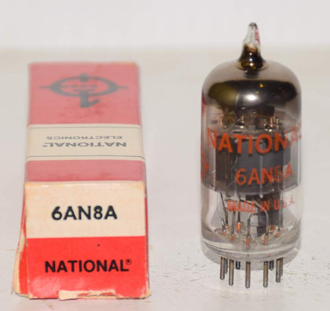 (!!) 6AN8A Sylvania branded National U getter NOS 1960 era (16.6/15ma)