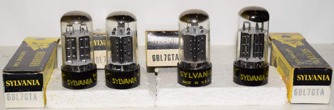 (!!!!) (Best Quad) 6BL7GTA Sylvania black plates NOS 1960's same build matched quad